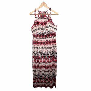 Glamour Tribal Print Halter Maxi Dress Sleeveless Multicolor Women’s Size 14W